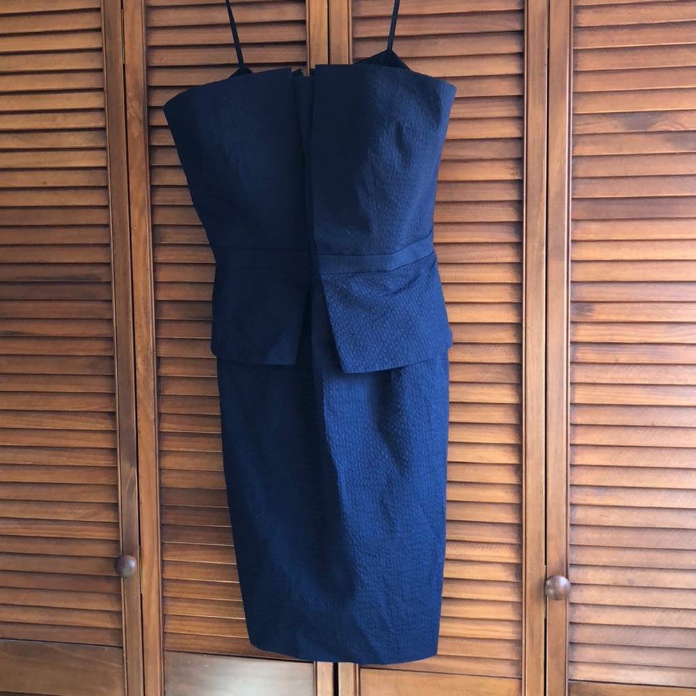 Banana Republic Navy Blue Peplum Dress